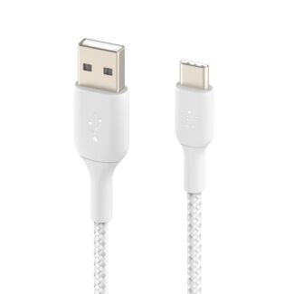 Belkin CAB002bt1MWH BoostCharge USB-A to USB-C Braided Cable 1m - White