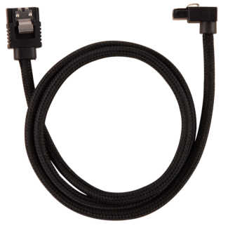 Corsair CC-8900282 Premium Sleeved SATA 6Gbps 60cm 90Deg Connector Cable Black