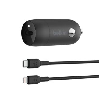 Belkin CCA004BT1MBK-B5 BoostCharge 30W USB-C Car Charger + USB-C to Lightning cable