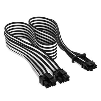 Corsair CP-8920333 Premium Sleeved 12+4pin PCIe 5.0 12VHPWR 600W Cable White&Black