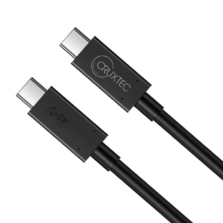 Cruxtec CTC-40G-1MBK 1m USB4 USB-C to USB-C Cable Full Feature for Syncing & Charging ( 100W , 40Gpbs , 8K/60Hz)