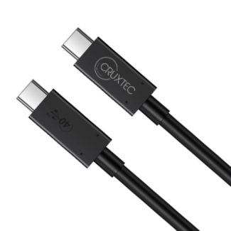 Cruxtec CTC-40G-2MBK 2m USB4 USB-C to USB-C Cable Full Feature for Syncing & Charging ( 100W , 40Gpbs , 8K/60Hz)