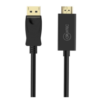 Cruxtec DH4K30H-02-BK Displayport Male to HDMI Male Cable 2m Black -4K/30Hz