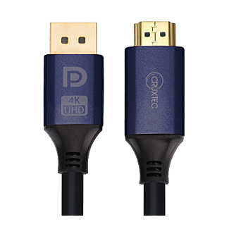 Cruxtec DH4K60H-02-BK Displayport Male to HDMI Male Cable 2m Black -4K/60Hz