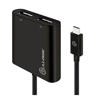 Alogic UC2DP-ADP USB-C to Dual DisplayPort Adapter 4K 30Hz Windows Compatible