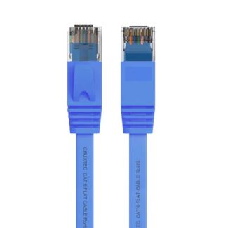 Cruxtec FC6-010-BL CAT6 UTP Flat Ethernet Cable Blue 1m