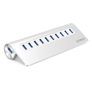 Orico M3H10-SV Silver Aluminium M3H10 10 Port USB3 Hub