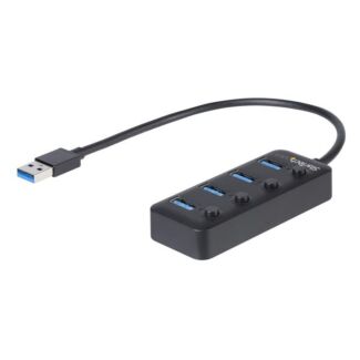 StarTech HB30A4AIB Hub - USB 3 4-Port with On/Off Switches