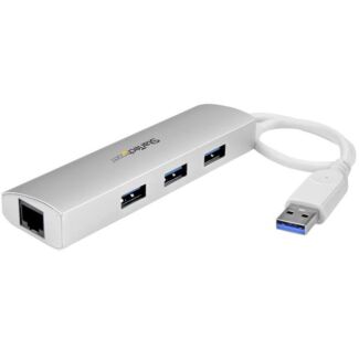 StarTech ST3300G3UA 3 Port Portable USB 3.0 Hub plus GbE