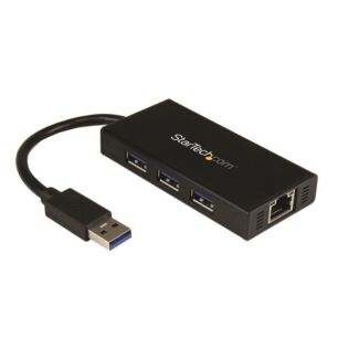 StarTech ST3300GU3B Portable USB 3.0 Hub w/ Gigabit Ethernet