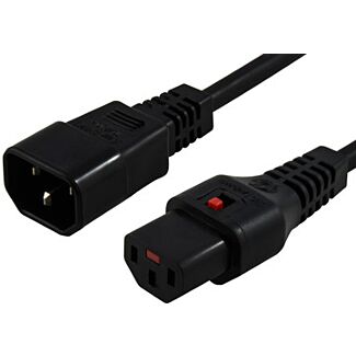 IEC Lock CAB-POW-43-005 50cm IEC LOCK Power Cable IEC-C14(M) to IEC-C13(F) Black