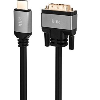 Klik KHDDV020 2 Metre HDMI Male to DVI Male Cable