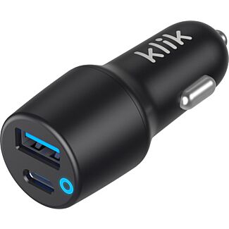 Klik KUCCA20 Dual Port USB Car Charger 34W Black