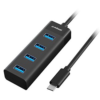 Mbeat MB-C3H-4K USB-C to 4-Port 3.0 Hub - Black