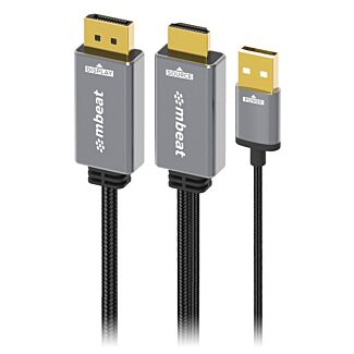 mbeat MB-XCB-HDDPU18 ToughLink 1.8m HDMI to DisplayPort Cable with USB Power