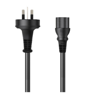 Cruxtec PTP-100-18BK 3pin AU Male to Female IEC-C13 Power Cable 1.8m