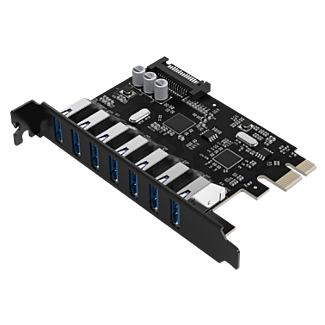 Cruxtec PV3-7U 7 Ports USB 3.0 PCI-E Expansion Card