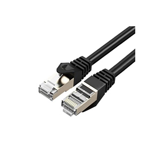 Cruxtec RS7-003-BK CAT7 10GbE SF/FTP Triple Shielding Ethernet Cable Black 30cm