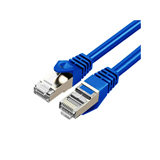 Cruxtec RS7-003-BL CAT7 10GbE SF/FTP Triple Shielding Ethernet Cable Blue 30cm