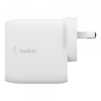 BELKIN WCD001AU1MWH 2 PORT WALL CHARGER, 12W, USB-A (2), BOOST CHARGE, WHITE, INCLUDE USB-A TO LGN CABL