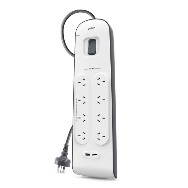 Belkin BSV804AU2M 8 Outlet with 2M Cord with 2 USB Ports