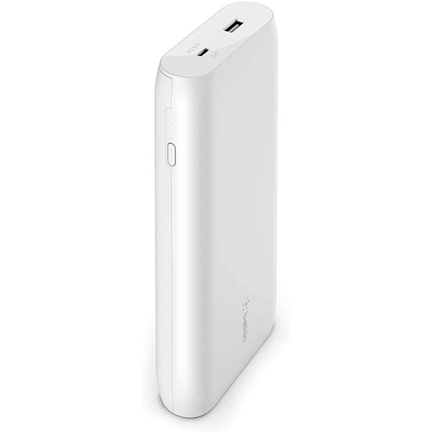BELKIN BPB002BTWT POWER BANK, 20K mAh, USB-C PD(1) 30W OPTIMAL, USB-A (1), WHT, UB-C TO A CBL, 2YR
