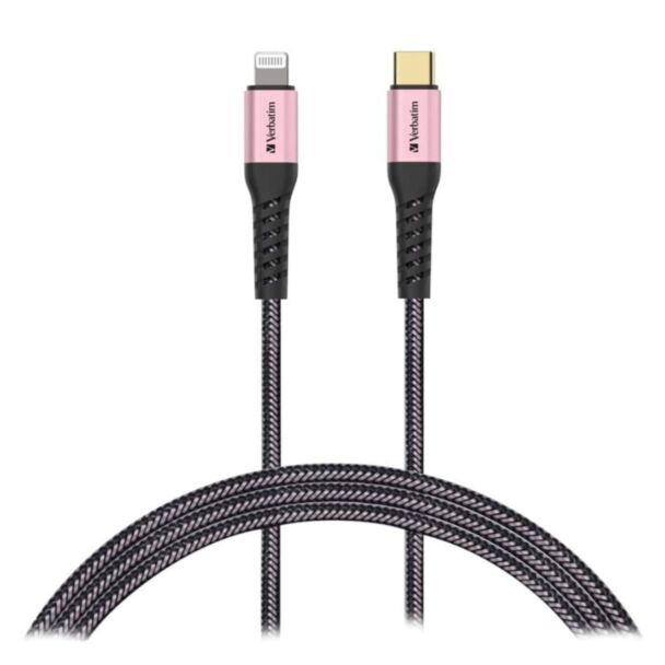 Verbatim 66050 Type C to Lightning Cable with Kevlar 120cm Rose Gold