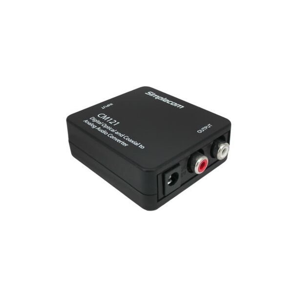 Simplecom CM121 Digital Optical Toslink and Coaxial to Analog RCA Audio Converter 