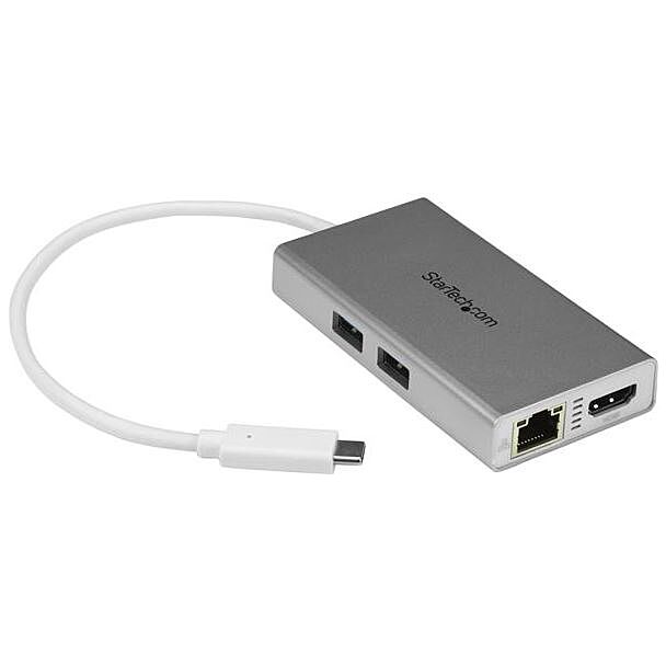 StarTech DKT30CHPDW USB C Multiport Adapter - PD - Silver