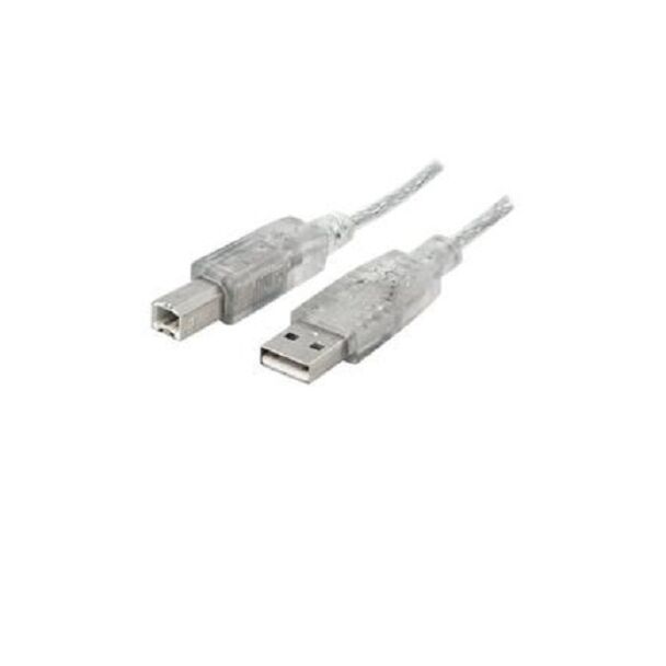 8ware UC-2000AB USB 2.0 Certified Cable AB 50cm Transparent Metal Sheath UL Approved