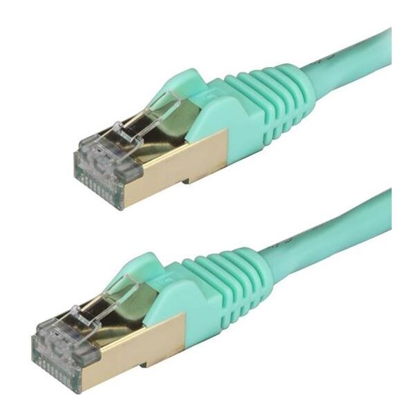 StarTech 6ASPAT1MAQ 1m Aqua Cat6a Ethernet Cable - STP