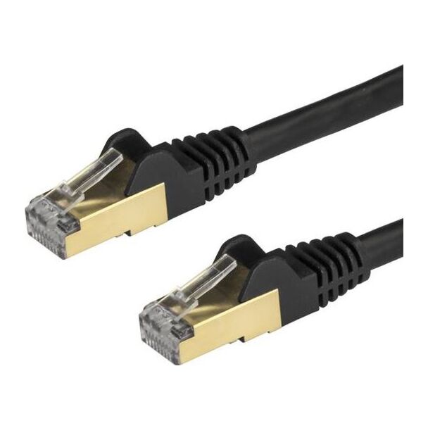 StarTech 6ASPAT50CMBK 0.5m Black Cat6a Ethernet Cable - STP