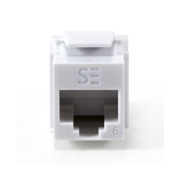 Serveredge KSUC6Q-10WH Universal Cat6 UTP RJ45 Modular Keystone Jack White - Pack of 10