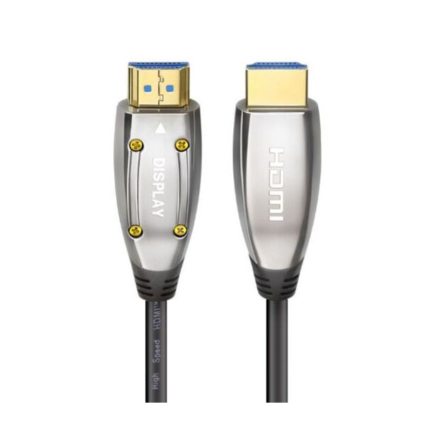 Cruxtec HS8K-10-SV HDMI 2.1 8K Ultra-HD (UHD) Optical fiber Male to Male Cable 10m 48 Gbps Silvery