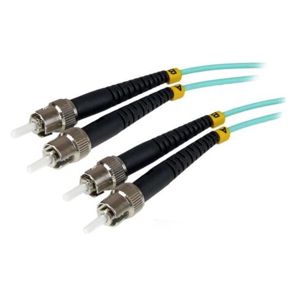 StarTech A50FBSTST1 1m 10 Gb Aqua MM Fiber Patch Cable ST/ST