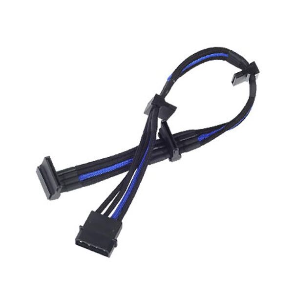 Silverstone SST-PP07-BTSBA 4pin to 4 SATA(300mm), Black & Blue