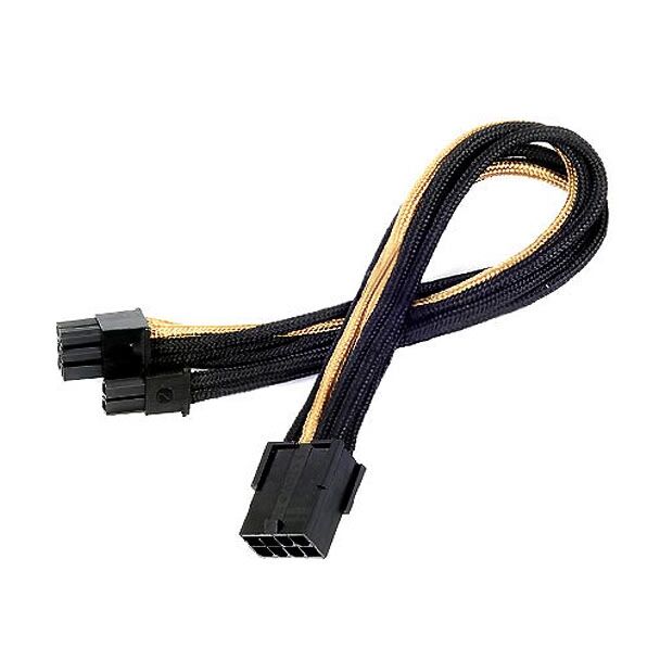 Silverstone SST-PP07-PCIBG PCIE-8pin to PCIE-6+2pin(250mm), Black & Glod