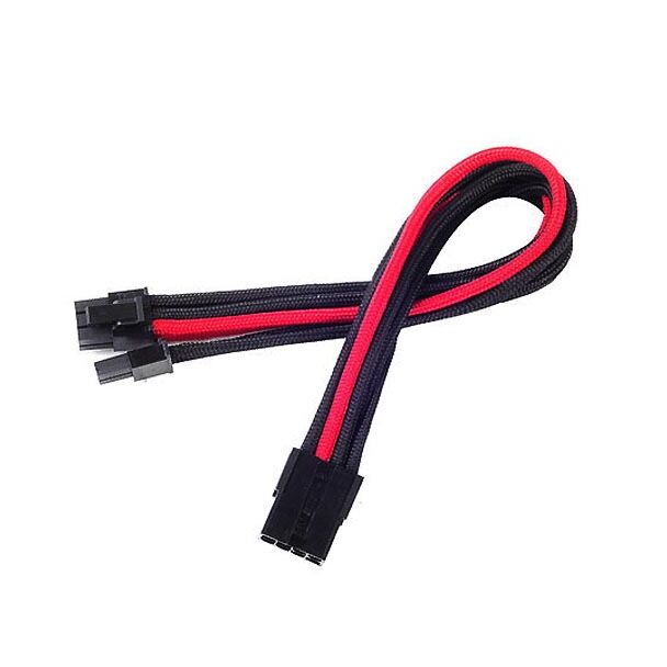 Silverstone SST-PP07-PCIBR PCIE-8pin to PCIE-6+2pin(250mm), Bicolor- Black & Red