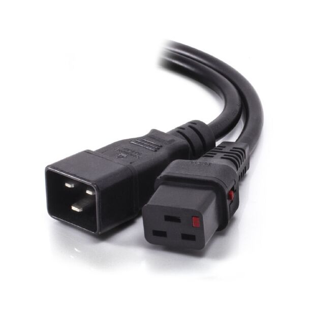 Alogic IECL-BK1920-0.5 IEC LOCK 0.5m IEC C19 to IEC C20 Power Extension Cord - Male to Female