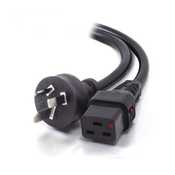 Alogic IECL-BK193P-0.5 IEC LOCK 0.5m IEC C19 to Aus 3 Pin 15A Power Cord - Male to Female