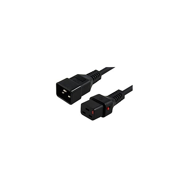 IEC Lock IECL-29-010 1m IEC LOCK Power Cable IEC-C20(M) to IEC-C19(F) Black