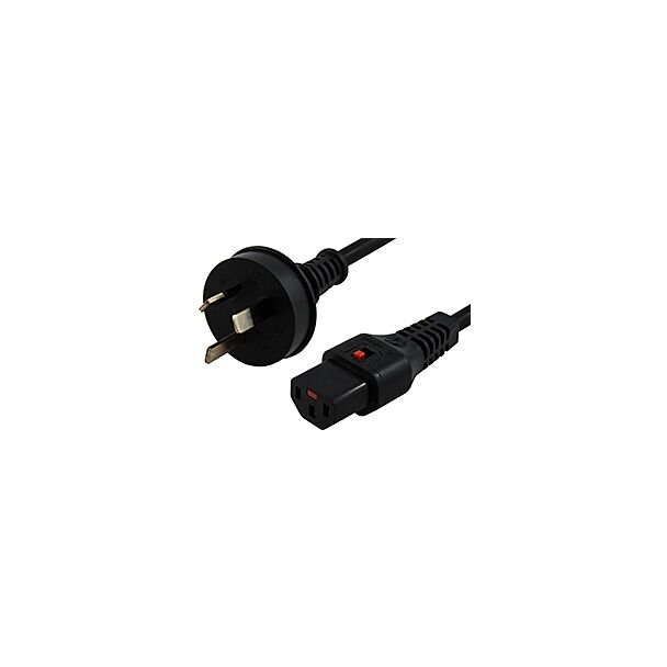 IEC Lock IECL-3P-005 50cm IEC LOCK Power Cable 3 Pin AU Plug to IEC-C13(F) Black