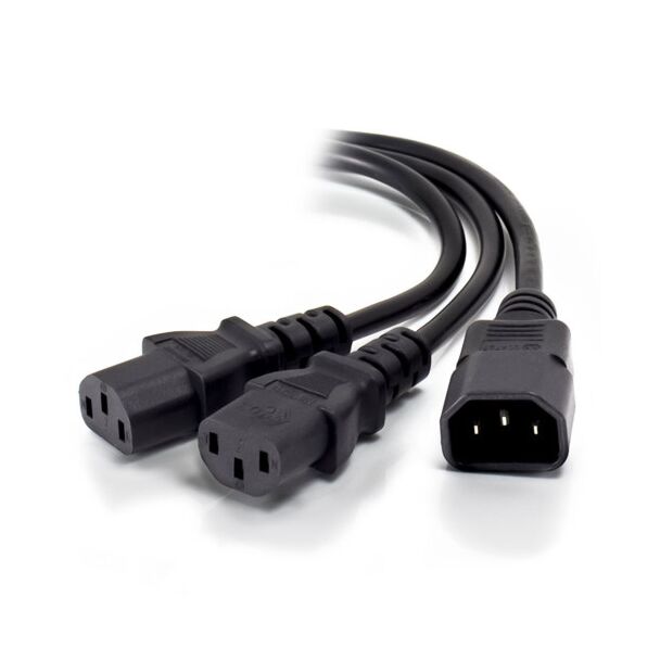 Alogic MFF-C14C13-0.3 0.3m Y Splitter Power CAble IEC C14 (M) to 2 IEC C13 (F)