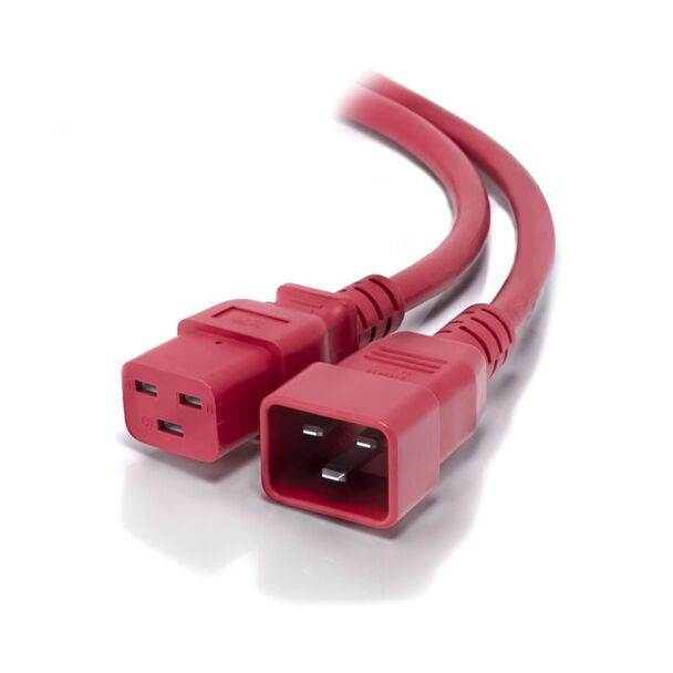 Alogic MF-C19C20-05-RD 5m IEC C19 to IEC C20 Power Extension Male to Female Cable - Red