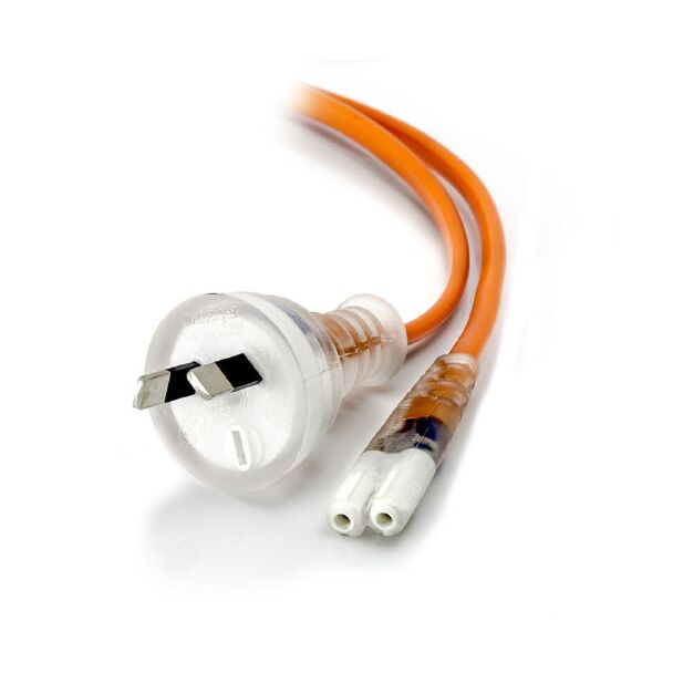 Alogic MF-AUS2PC7-02-MC 2m Power Cord - 2 Pin Aus (M) - IEC C7 -Medical Appliance power Cord (Class2) Orange