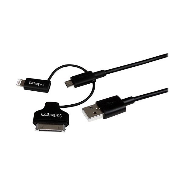 StarTech LTADUB1MB 1m Lightning/Dock/MicroUSB to USB Cable