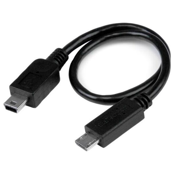 StarTech UMUSBOTG8IN 8in Micro USB to Mini USB OTG Cable M/M