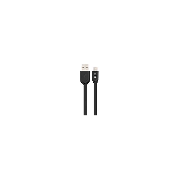 Comsol KM25BK 25cm Micro USB Sync/Charge Flat Cable - Black