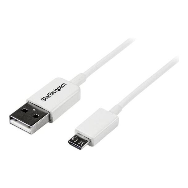 StarTech USBPAUB2MW 2m White Micro USB Cable - A to Micro B