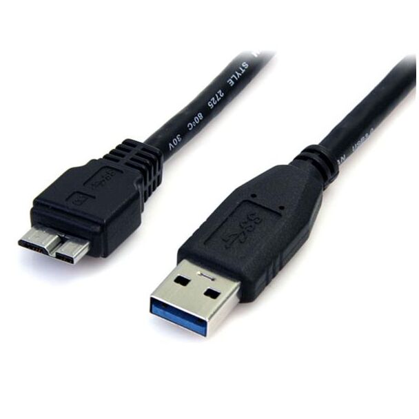 StarTech USB3AUB50CMB 0.5m 1.5ft Black USB 3.0 Micro B Cable